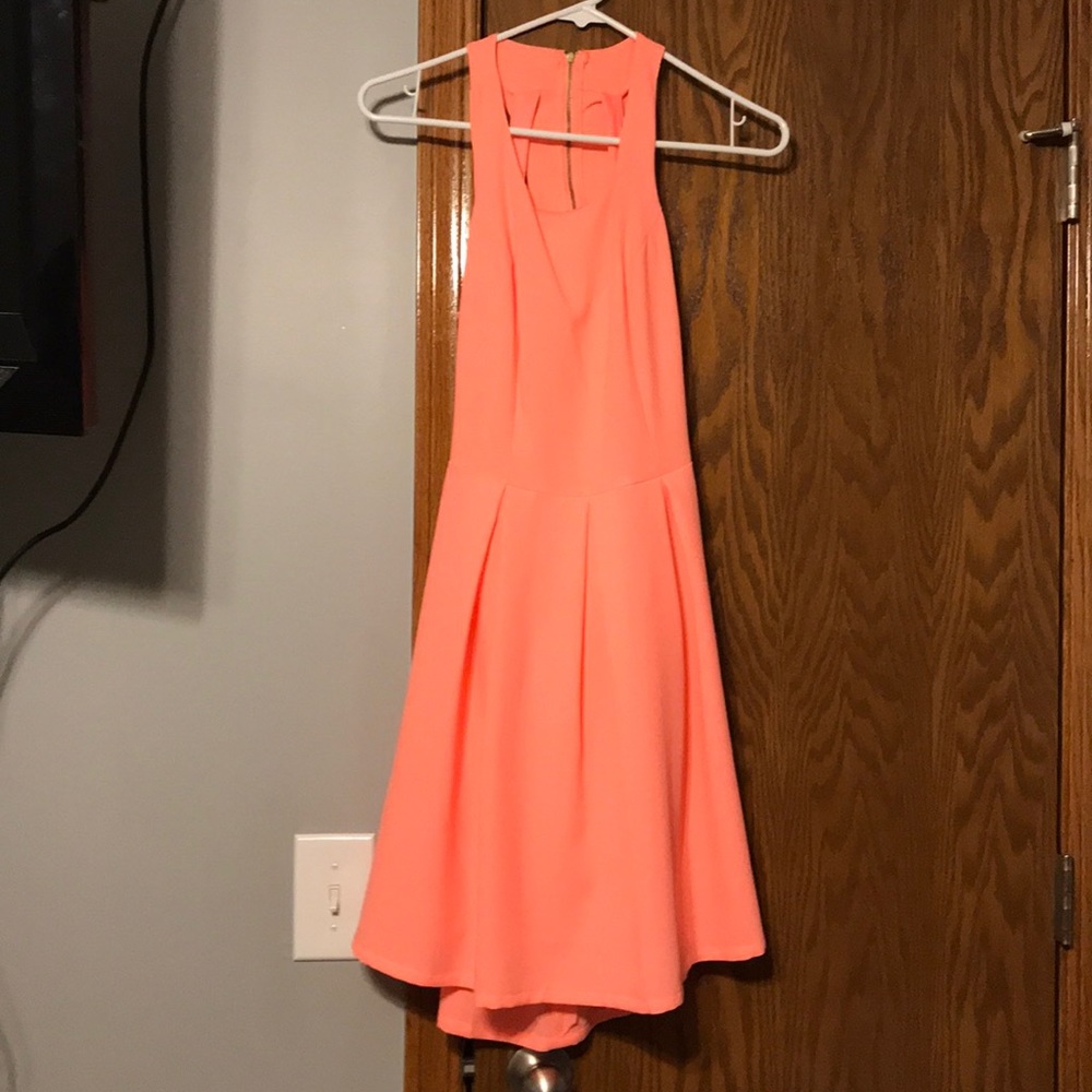 Coral skater style dress